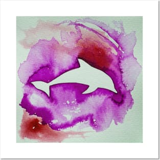 Dolphin in pink Posters and Art